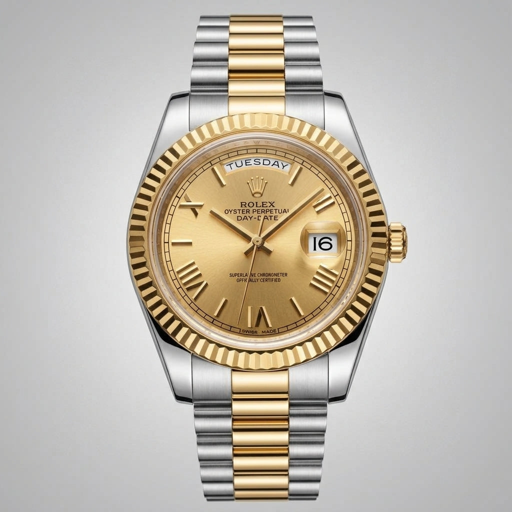 Day-Date Two-Tone Steel & Yellow Gold Color – Champagne Sunburst Dial