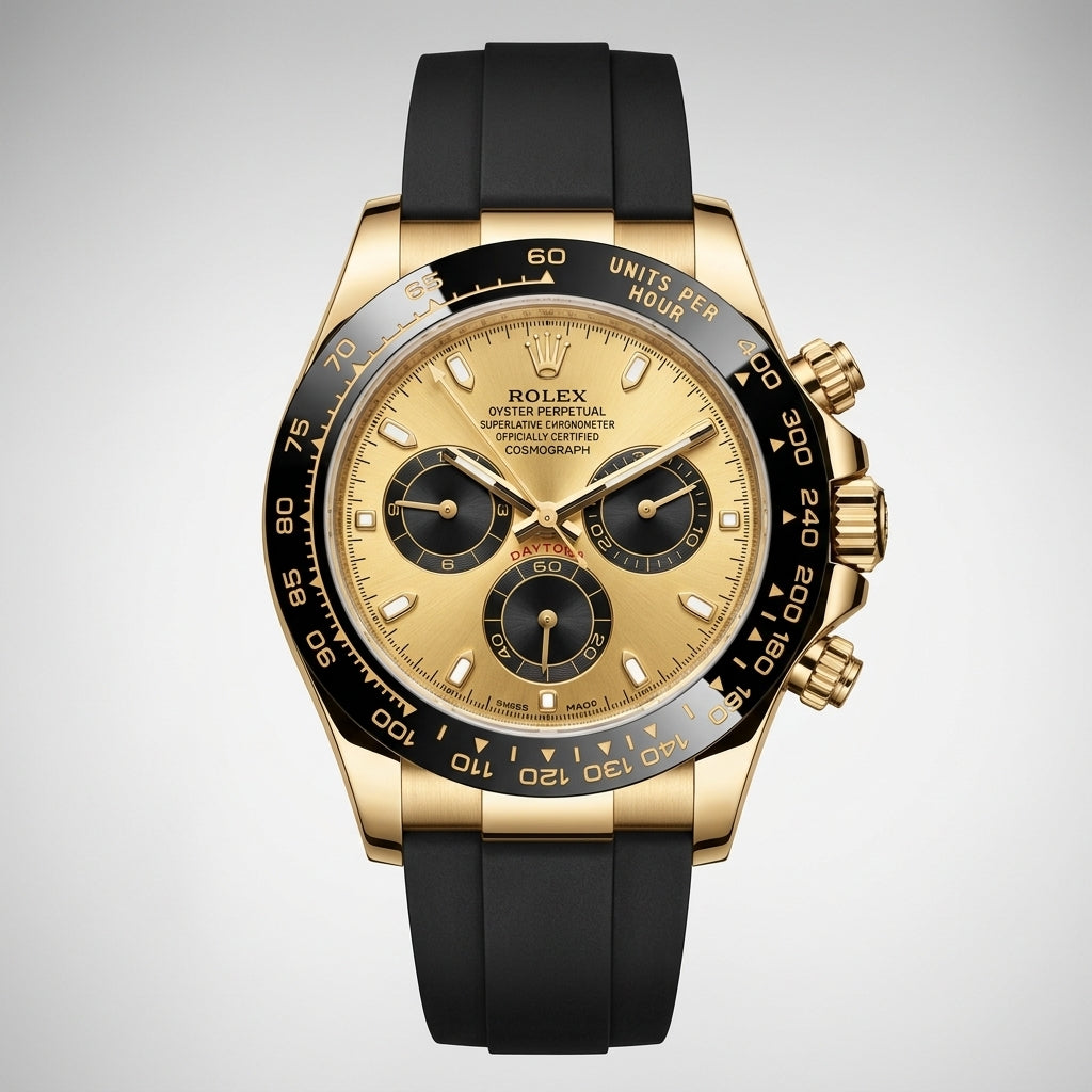 Cosmograph Daytona Yellow Gold Color with Black Rubber Strap