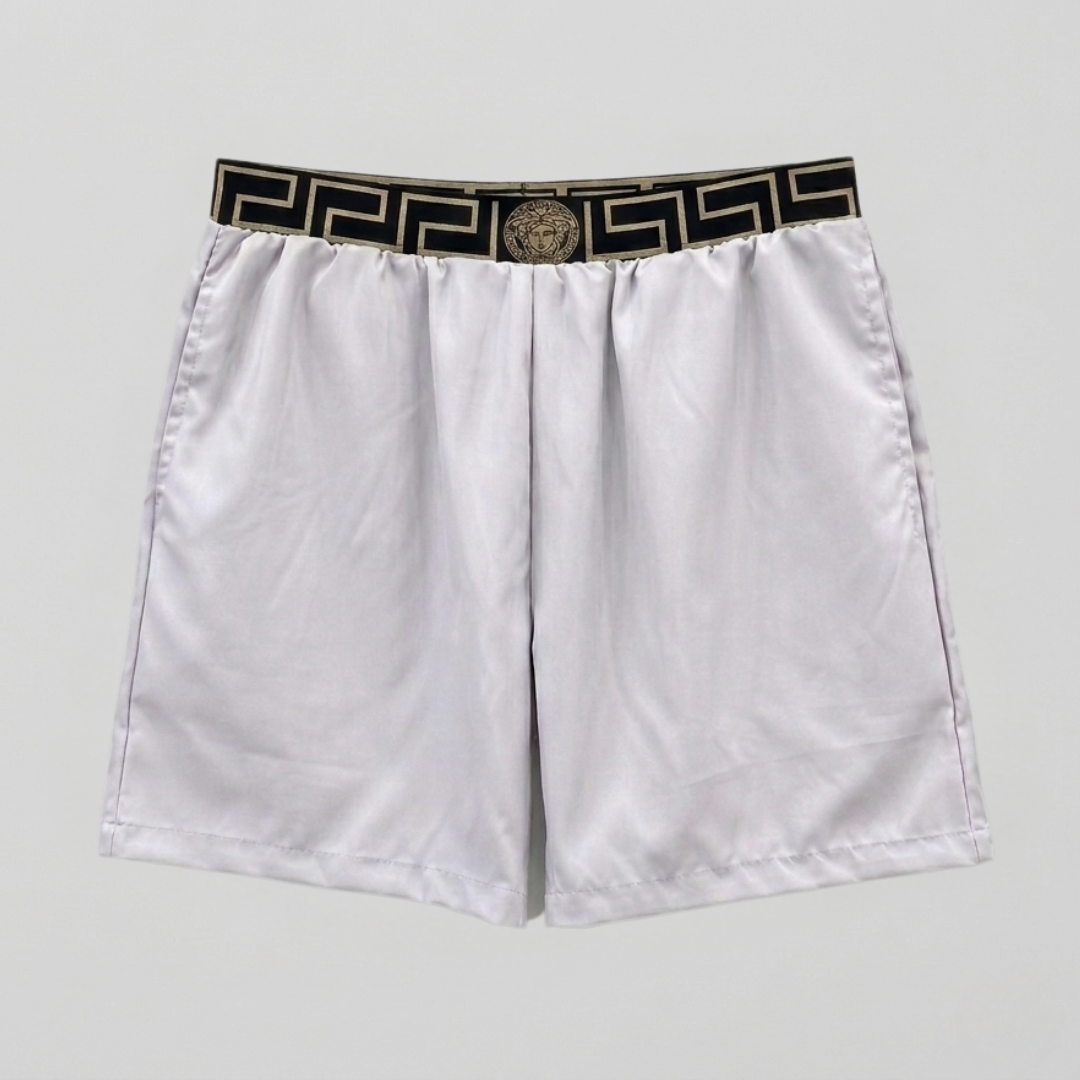 Costume da Bagno con Bordo Greca Bianco