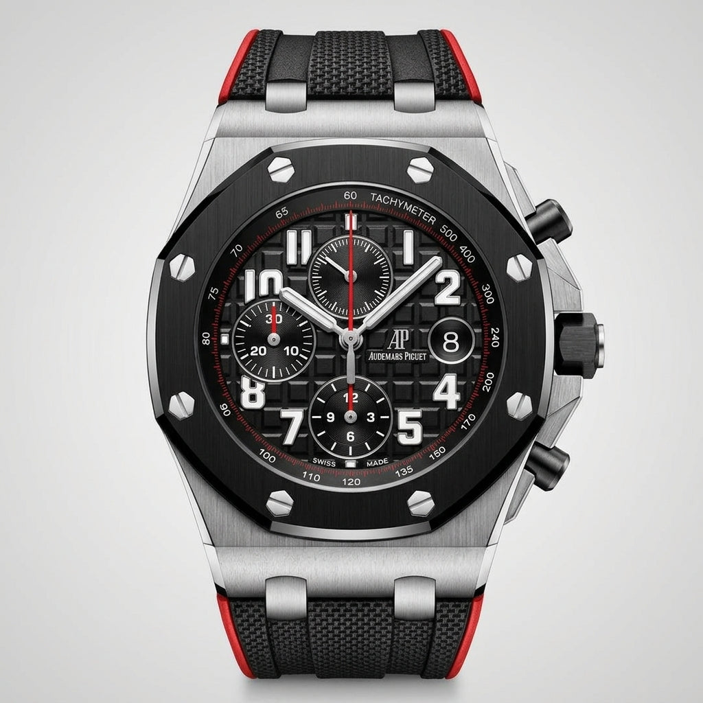 AP Royal Oak Offshore Black Red Strap