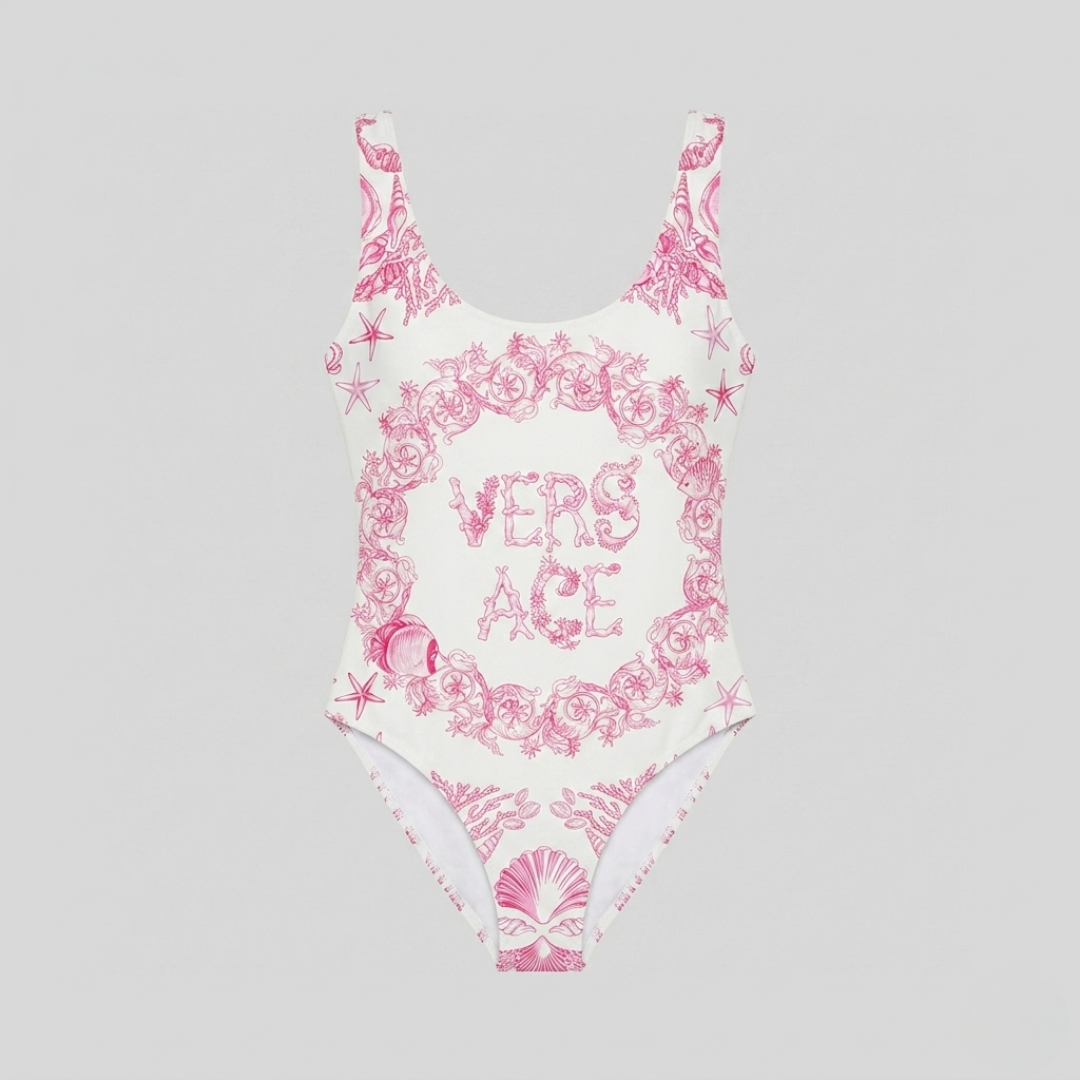 Costume Intero Stampa Logo Marina Rosa Bianco