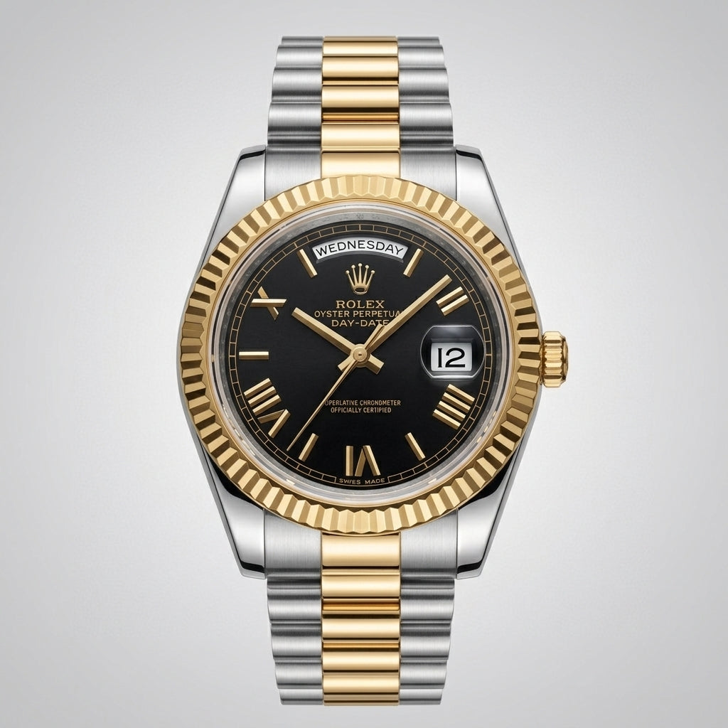 Day-Date Two-Tone Steel & Yellow Gold Color – Black Dial