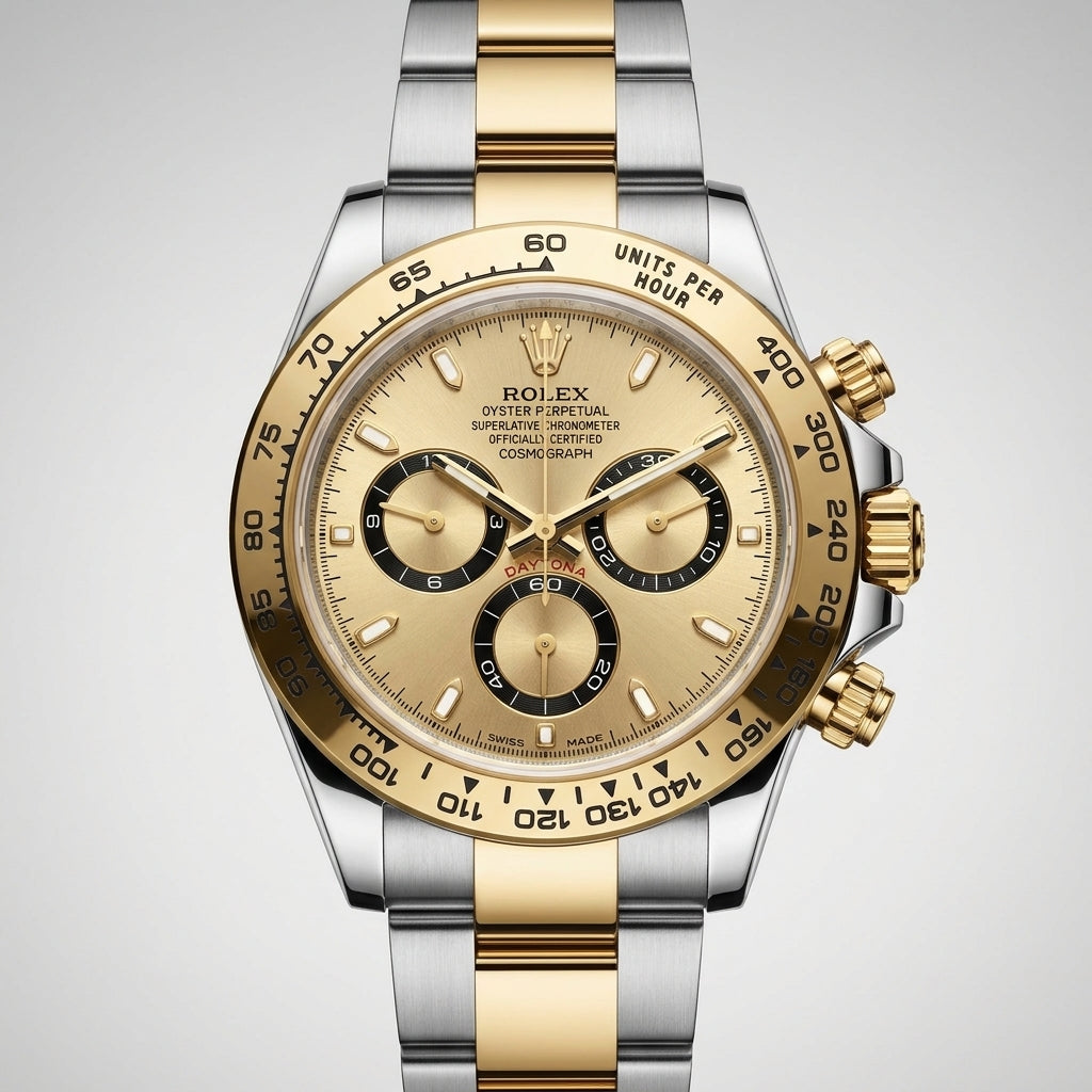 Cosmograph Daytona Two-Tone Yellow Rolesor – Champagne Dial