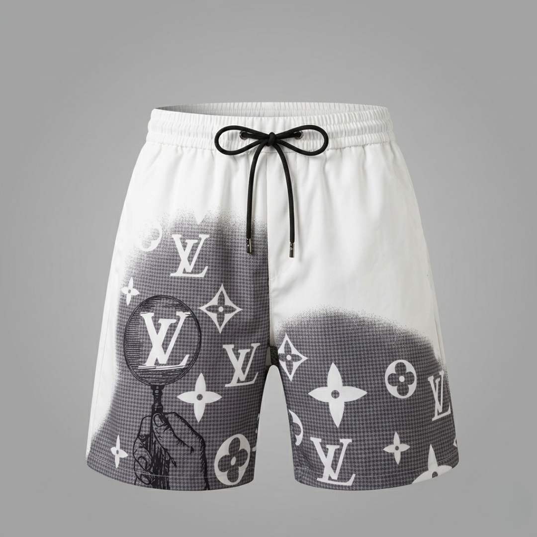 Costume da Bagno Airbrush Monogram Bianco/Nero