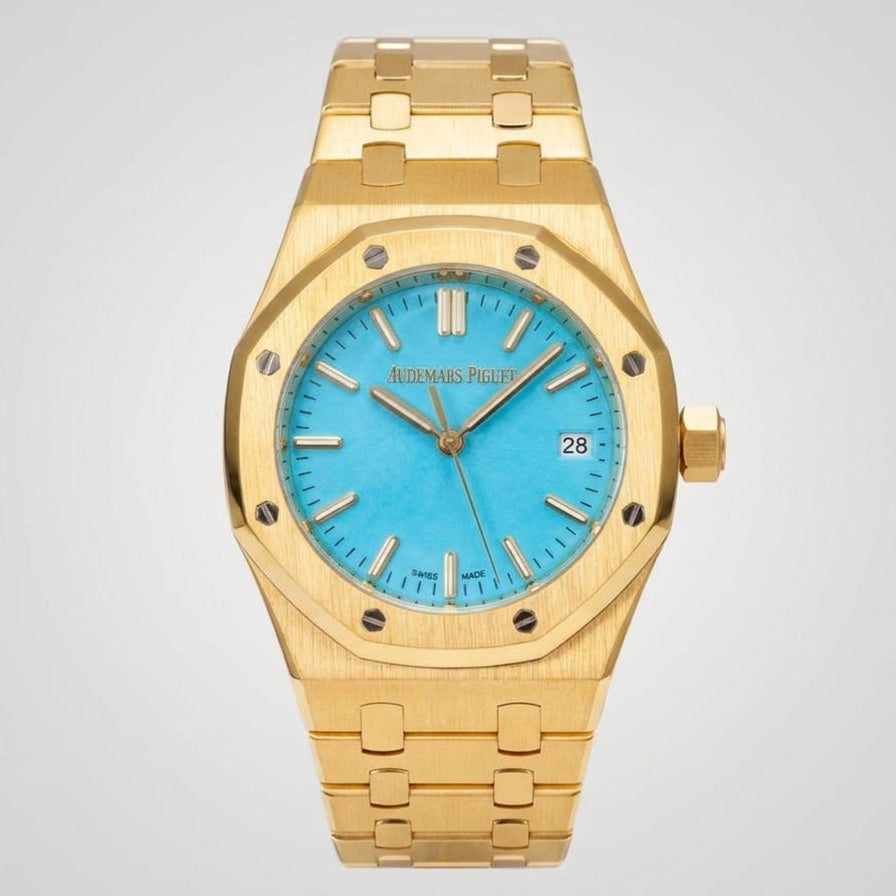 AP Royal Oak Yellow Gold Turquoise Dial