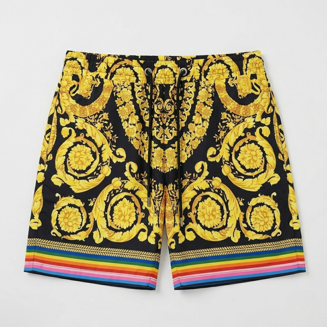 Costume da Bagno Stampa Barocco Rainbow Nero