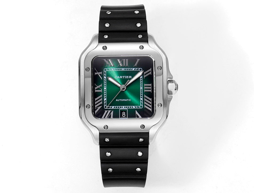 Santos de CT Automatic Stainless Steel Case with Gradient Emerald Green Dial