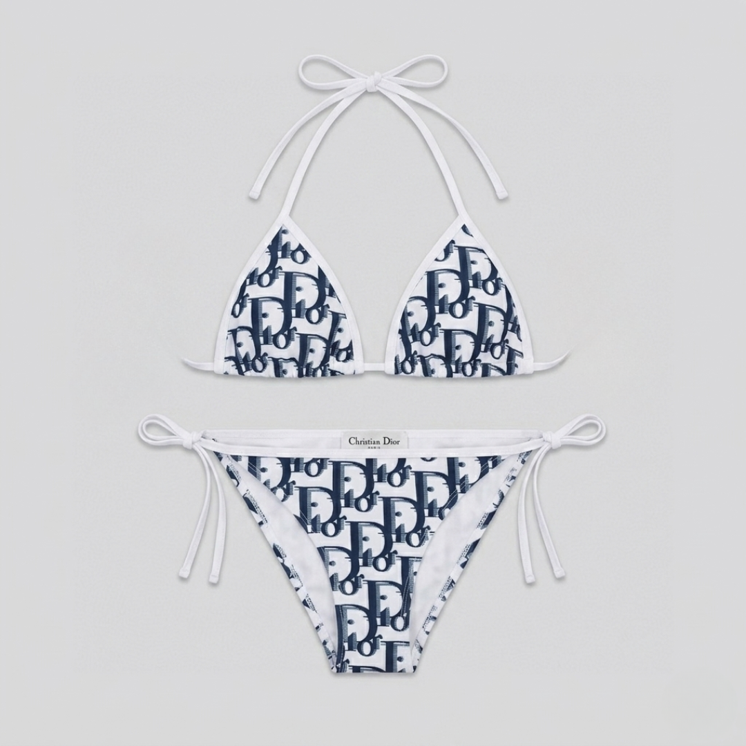 Bikini Miss Dior Bianco e Blu Navy