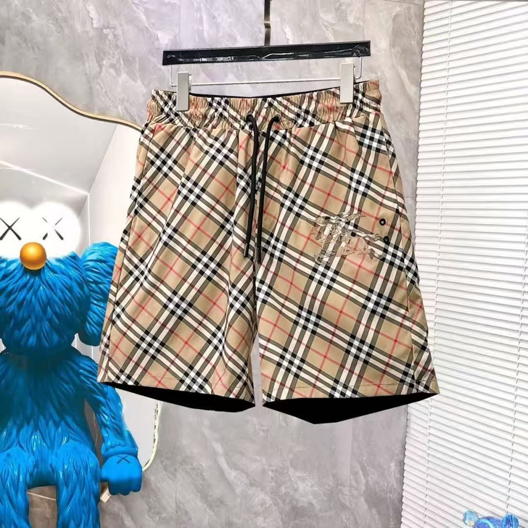 Costume da Bagno Stampa Check Classica con Cavaliere Equestre