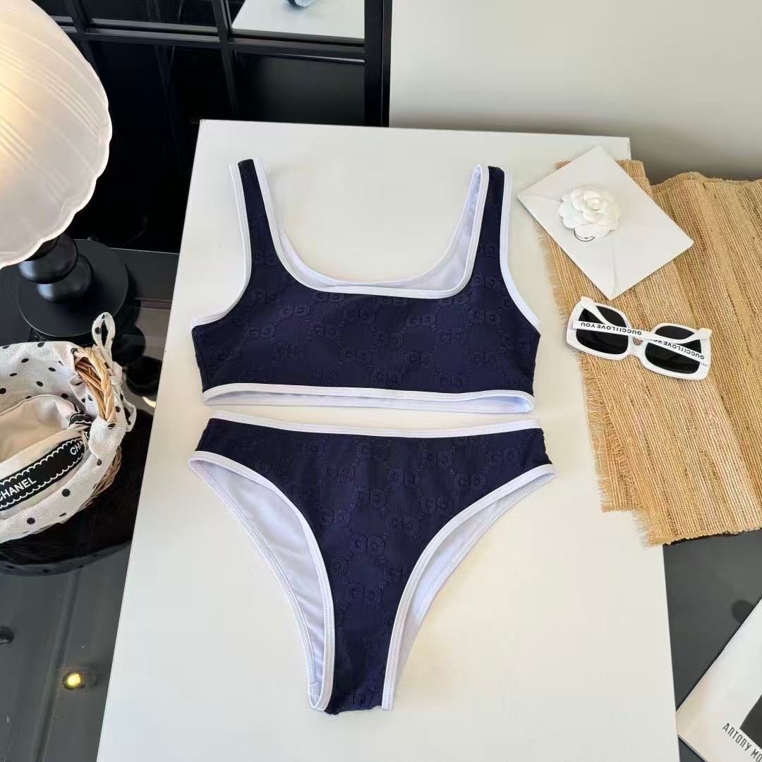 Costume da Bagno Bikini Sportivo Monogram GG Nero