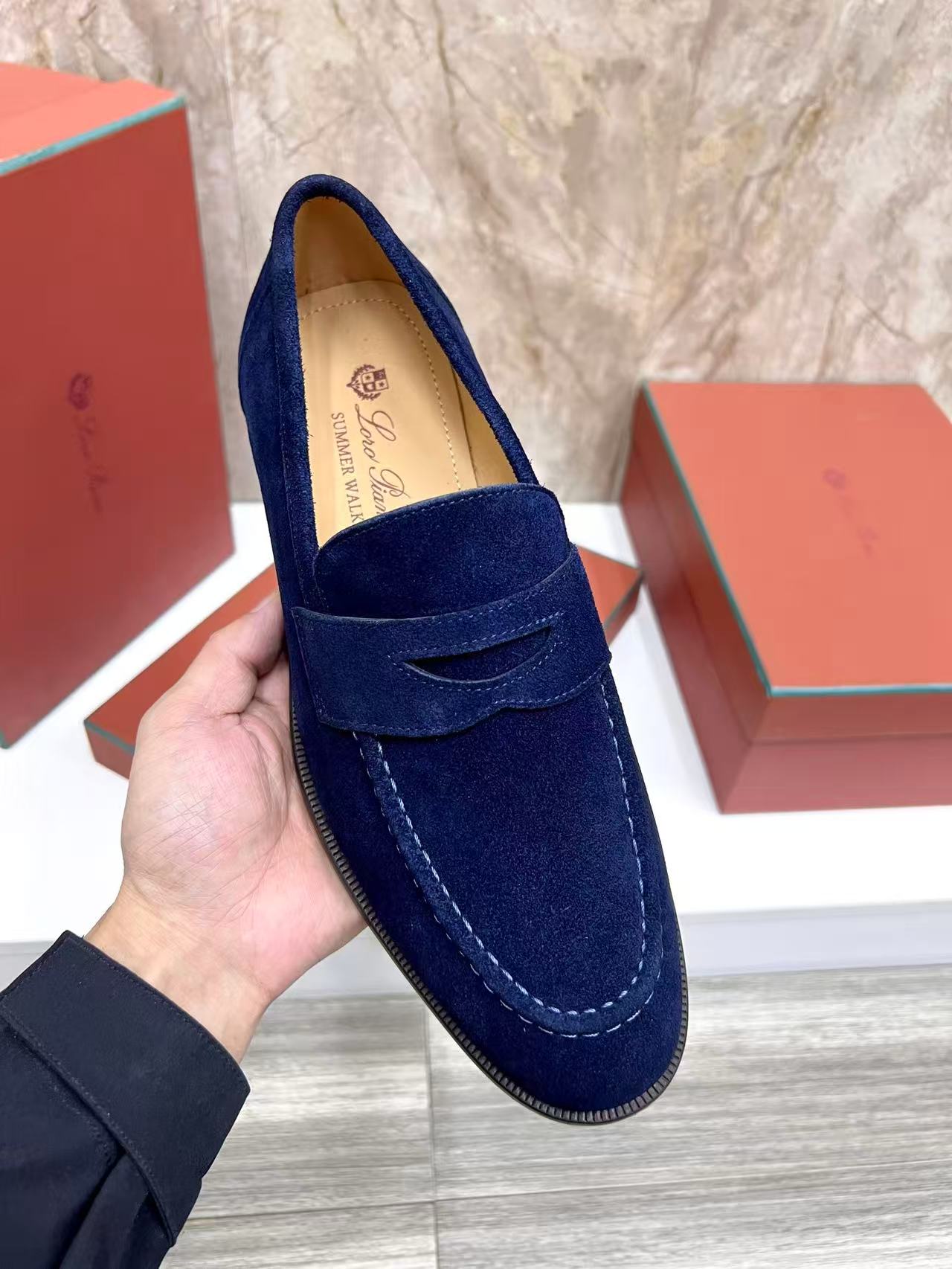 Mocassini Sergio in Suede Royal Blu