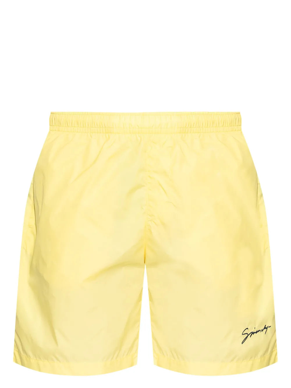 Costume da bagno con logo ricamato giallo chiaro