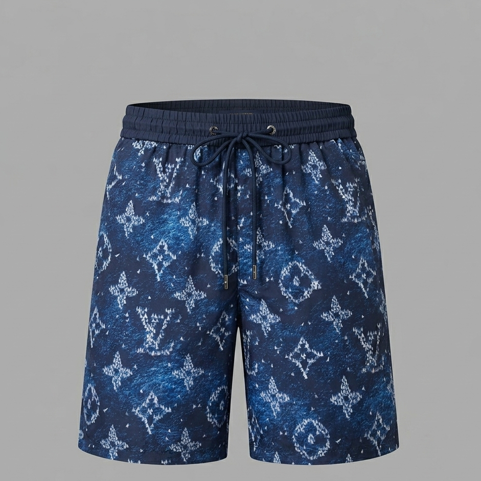 Costume da Bagno Denim Print Monogram Blu Indigo
