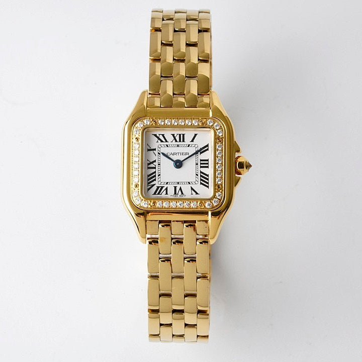 Panthère de CT Small Model Yellow Gold Color Case with Diamond-Set Bezel