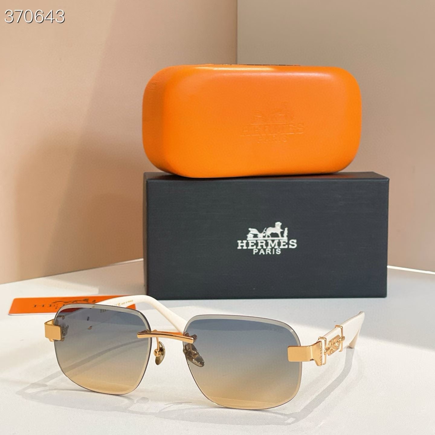 Occhiali da sole senza montatura Bianco/Oro 9703