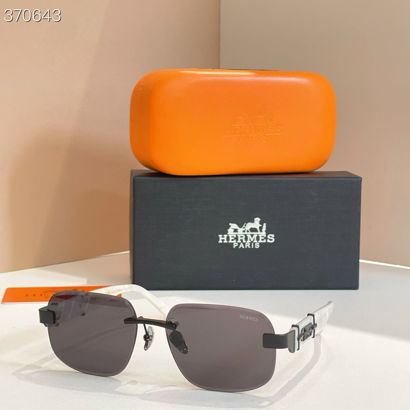 Occhiali da sole senza montatura Oro/Nero 9703