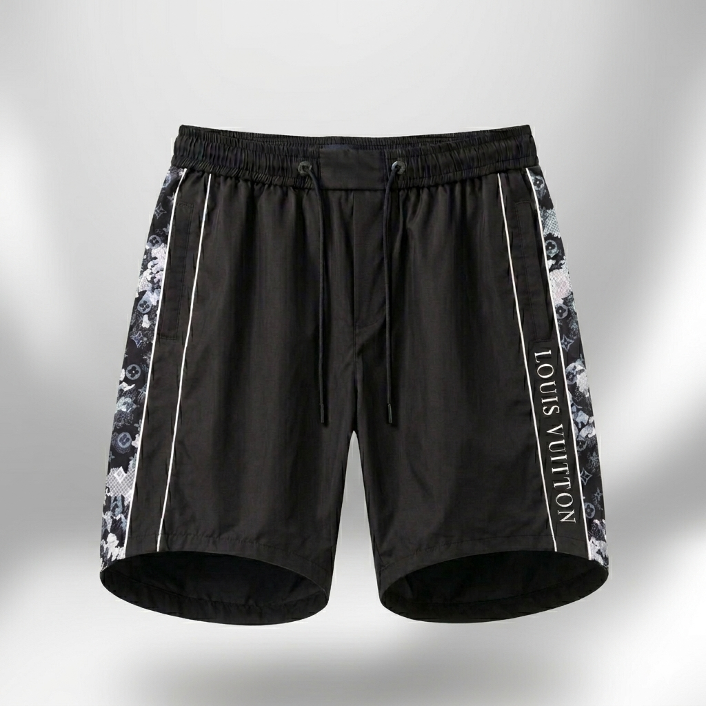 Swimsuit with Monogram Side Bands Black