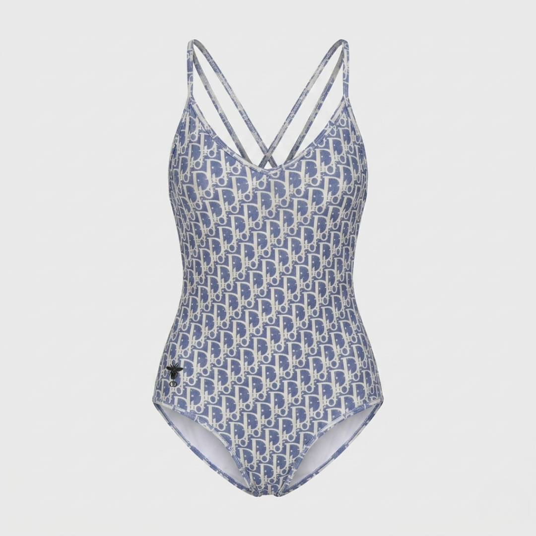 Costume Intero Logo Ape Oblique Azzurro