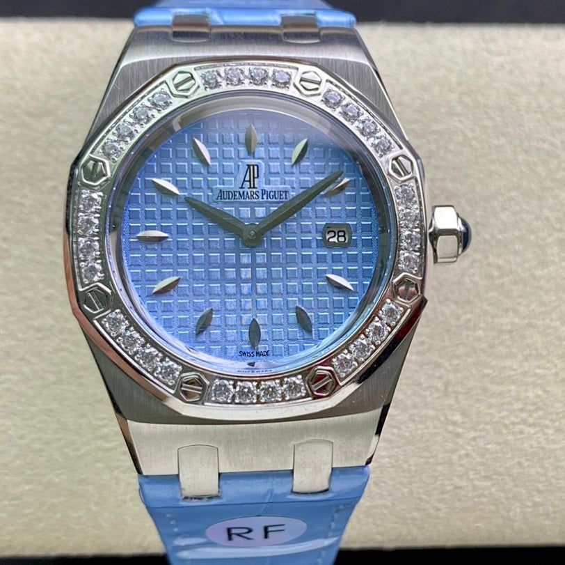 AP Royal Oak Steel Diamond Bezel Ice Blue Dial
