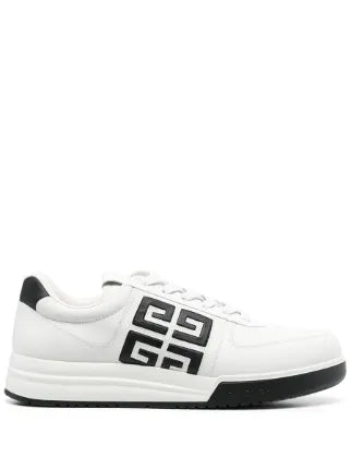Sneakers in pelle con logo a contrasto
