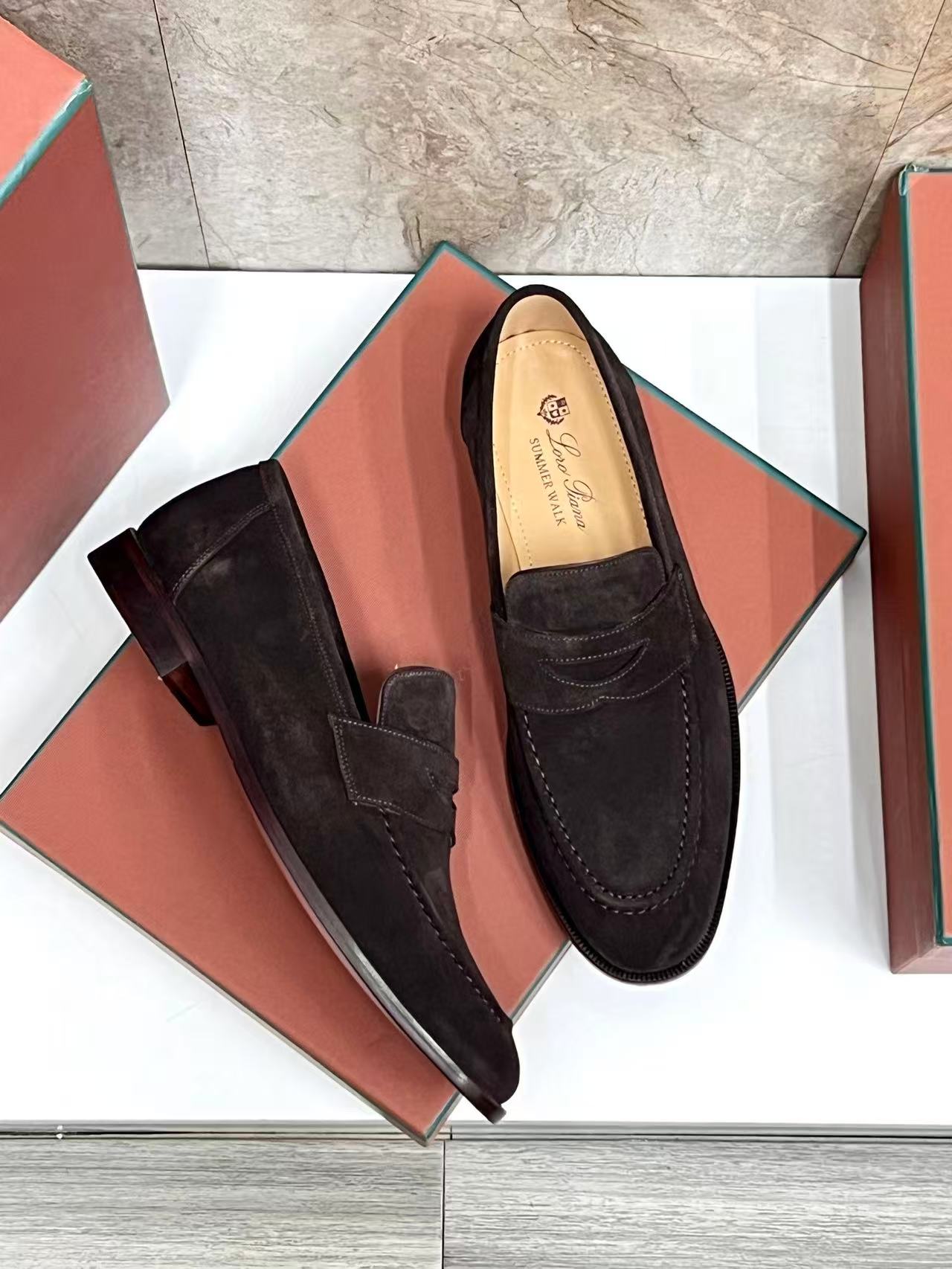 Mocassini Sergio in Suede Marrone Scuro