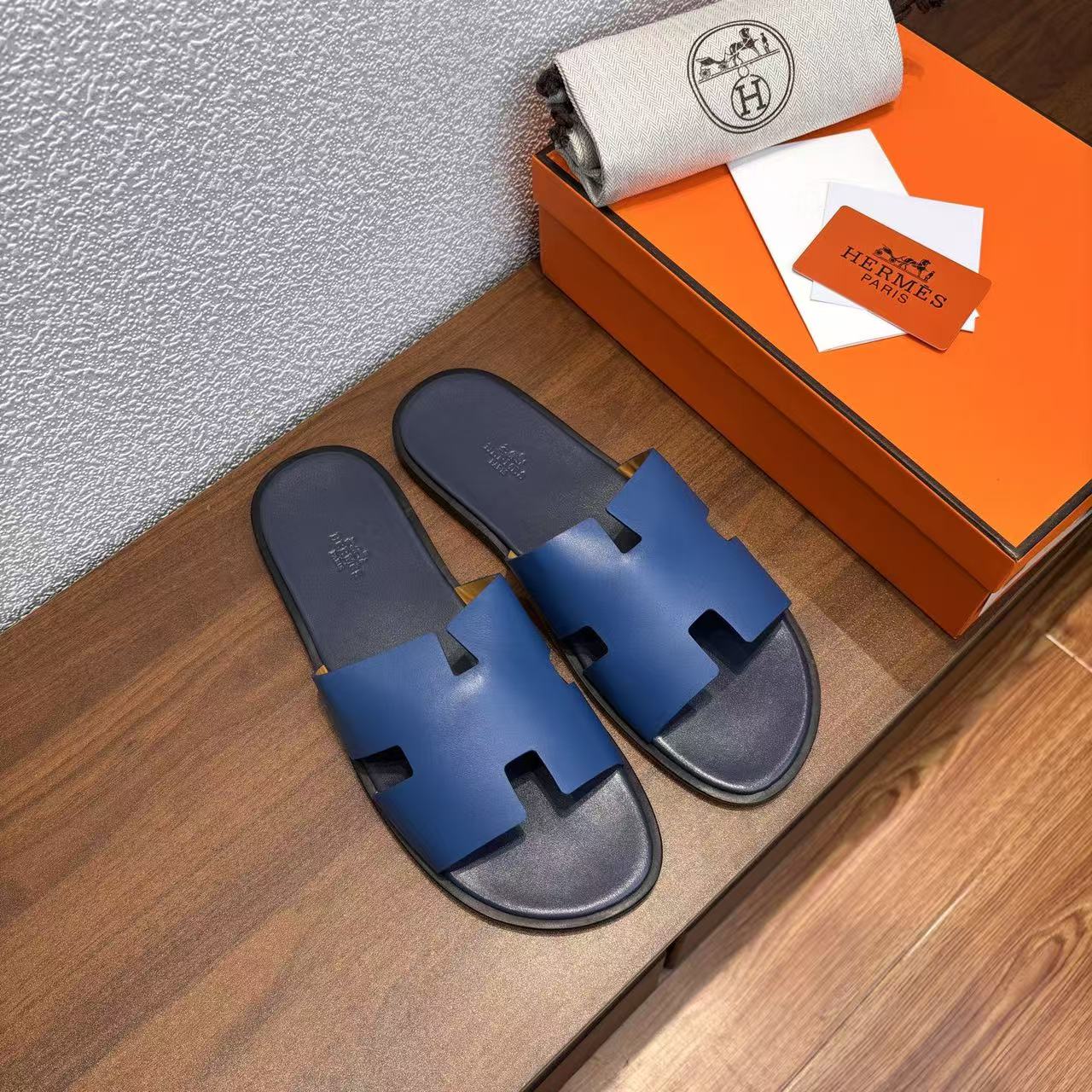Sandali da uomo Izmir in pelle blu