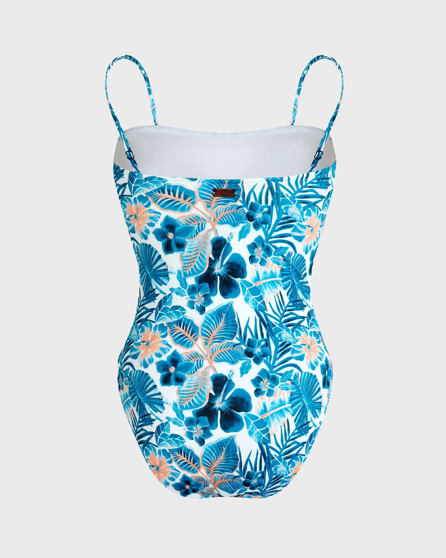 Costume intero donna con corpetto Island Flowers bianco