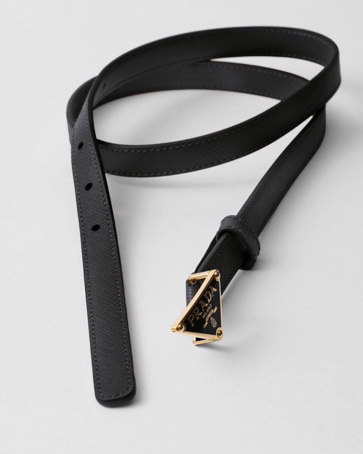Black Saffiano Leather Belt