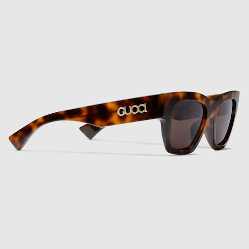 Medium tortoiseshell rectangular sunglasses