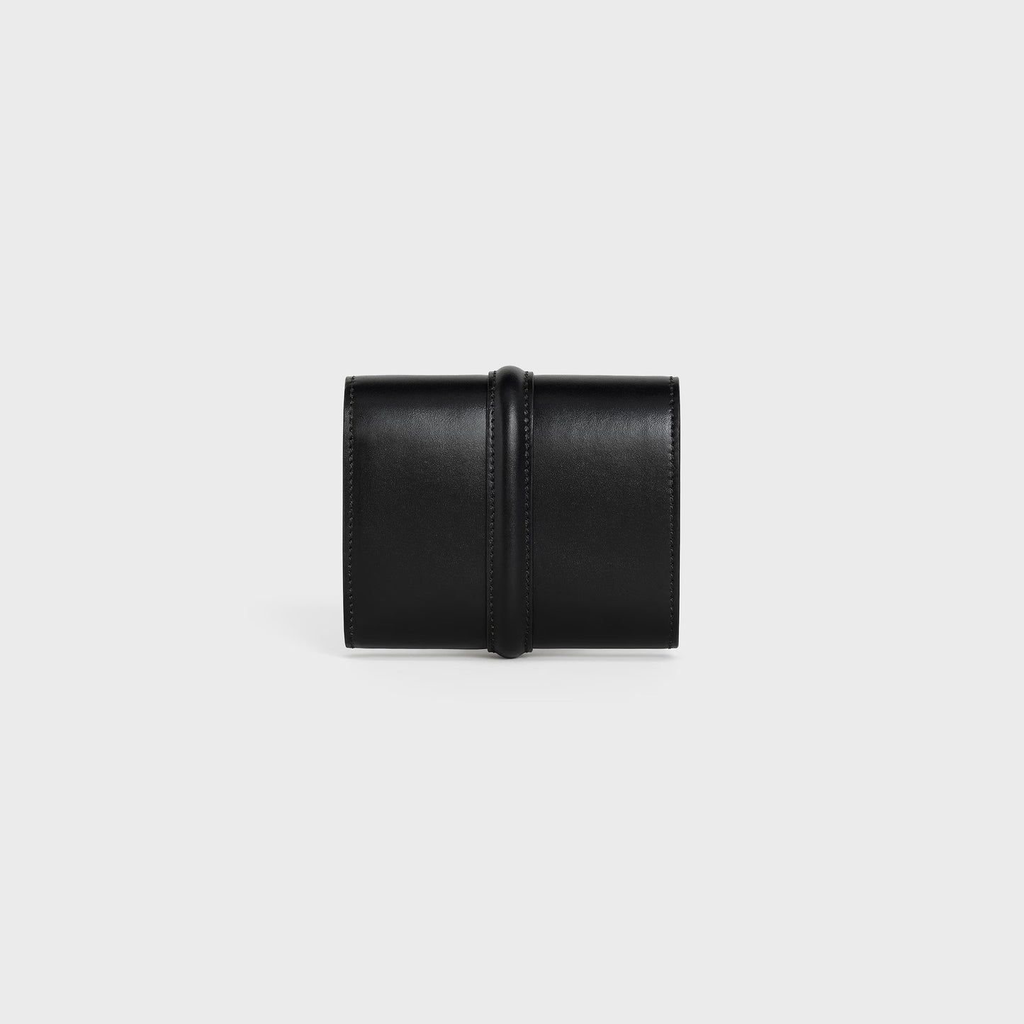 Portafoglio tri-fold piccolo 16 in pelle di vitello satinata nero