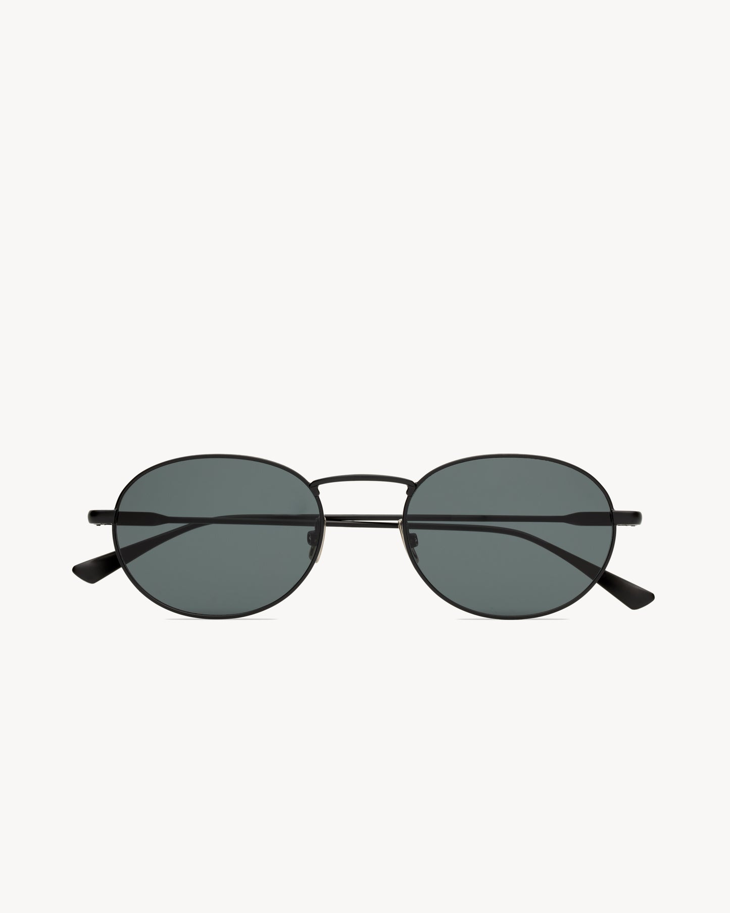 Men's black metal round frame sunglasses