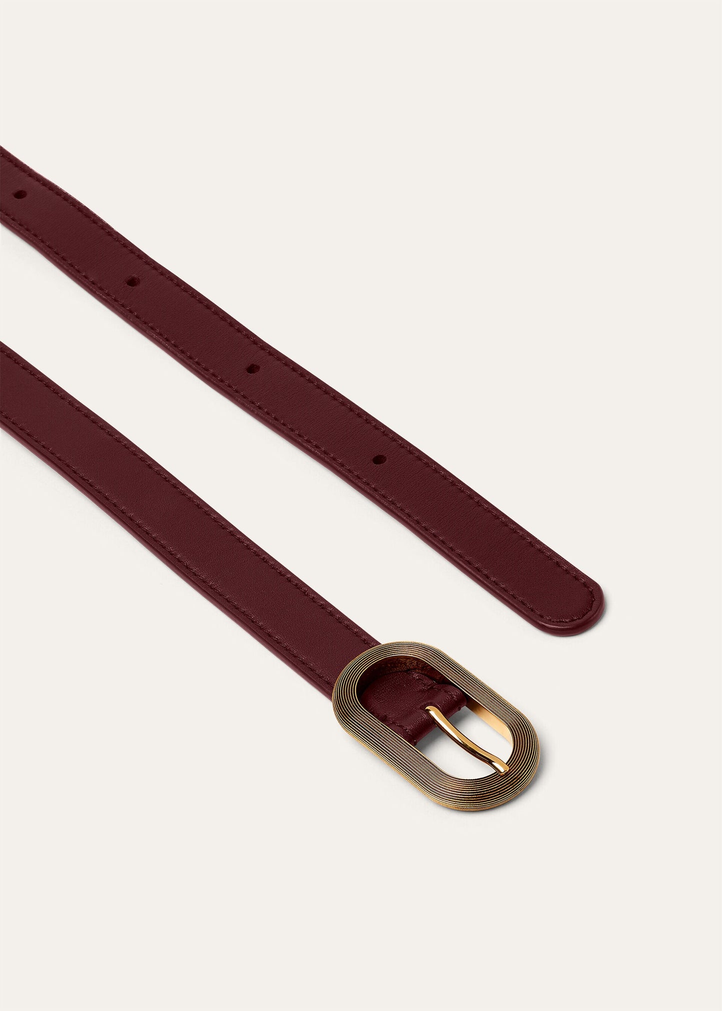 Women's Guilloché Oxblood/Gold Finishing Belt