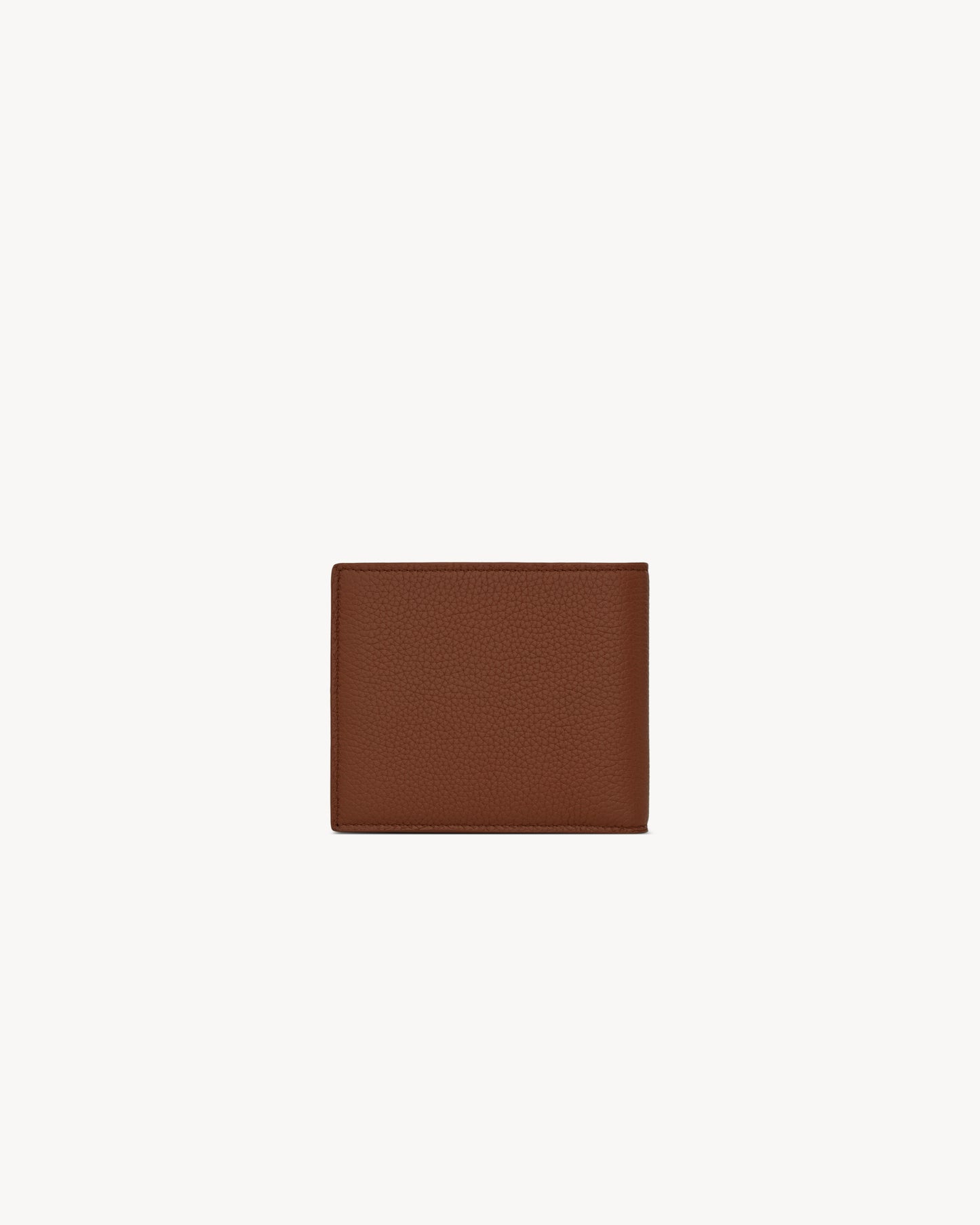 TINY CASSANDRE East/West small wallet in brown grained leather