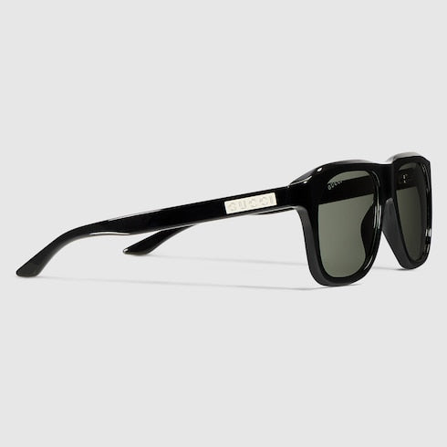 Men's black square sunglasses