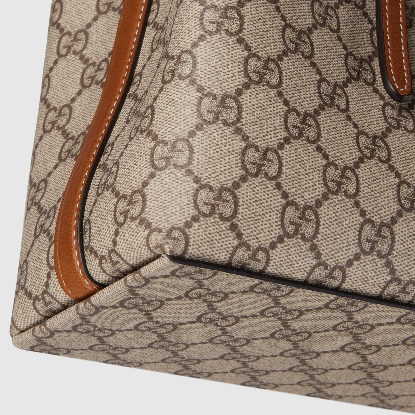 GG Large Tote Bag in Beige and Dark Brown