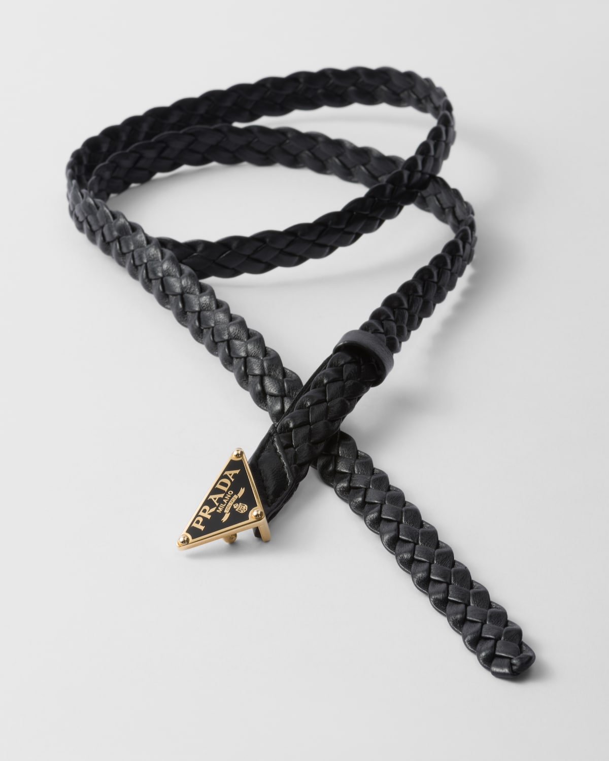 Black nappa leather belt