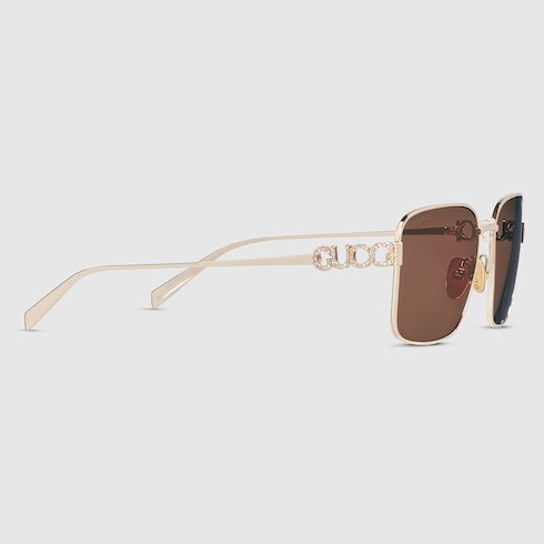 Light gold square sunglasses