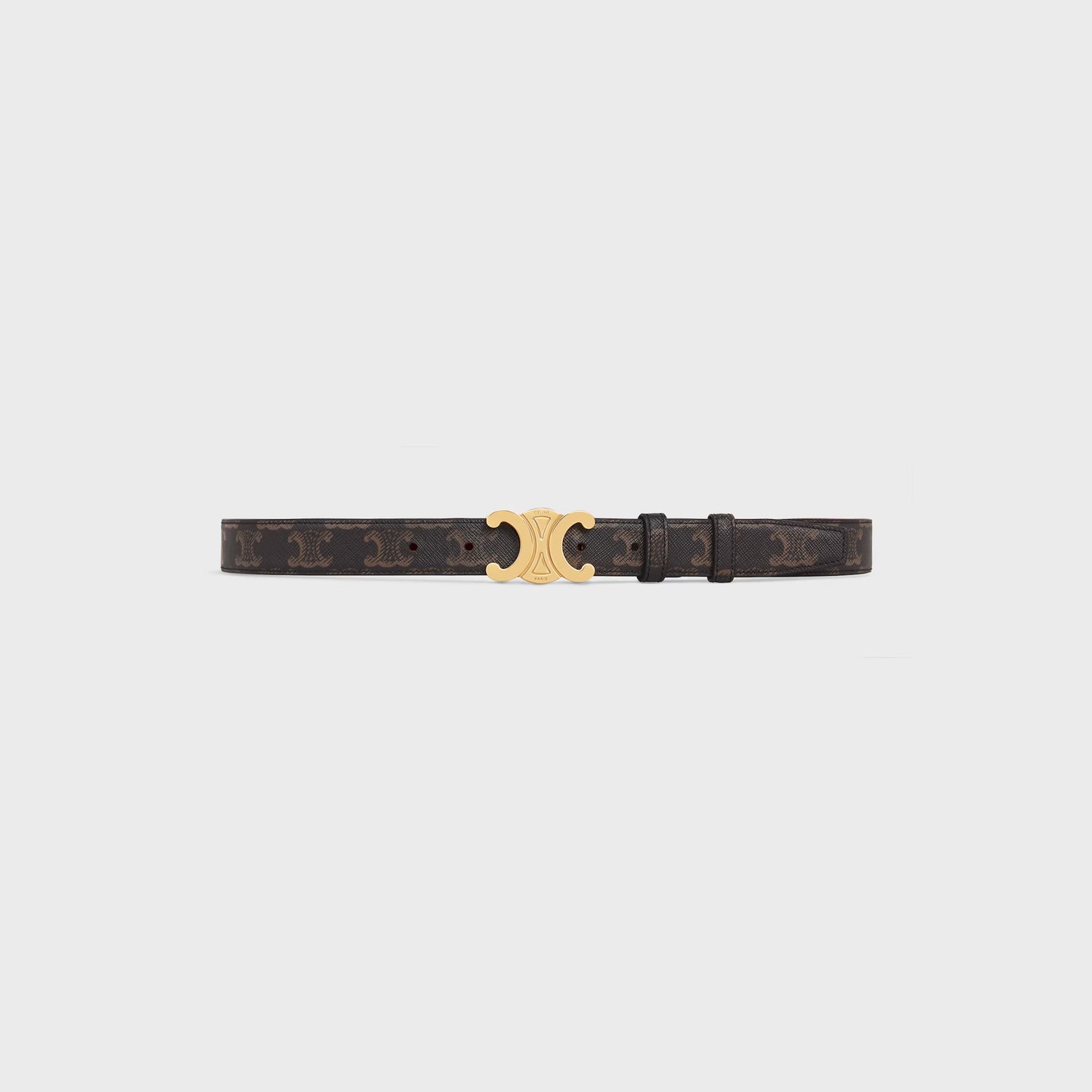 Cintura Triomphe da 25 MM in tela Triomphe cuoio donna