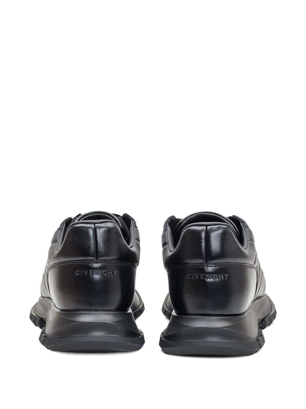 Black quilted leather sneakers