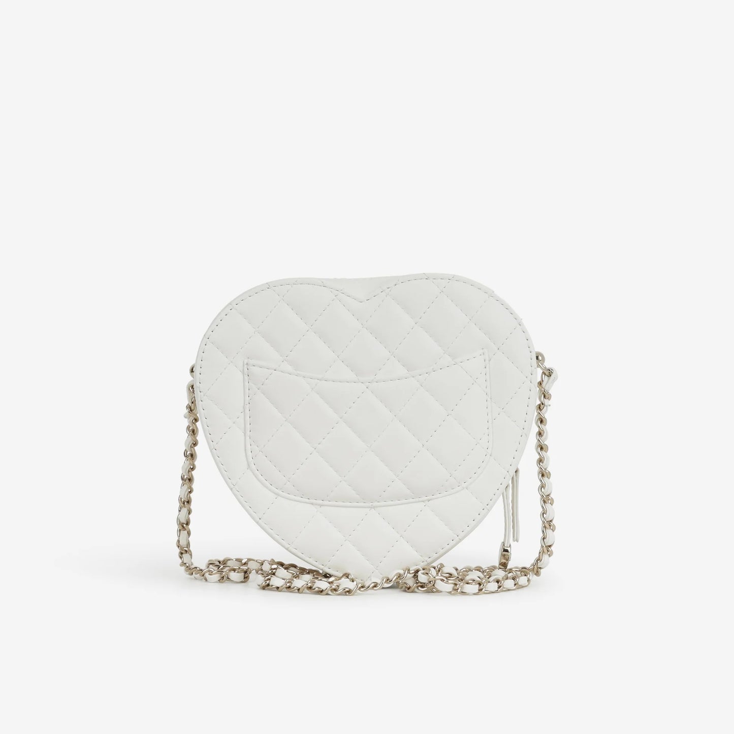 Borsa Heart grande - Pelle di agnello bianca