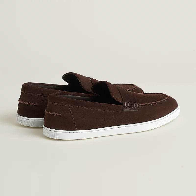 Brown suede loafer