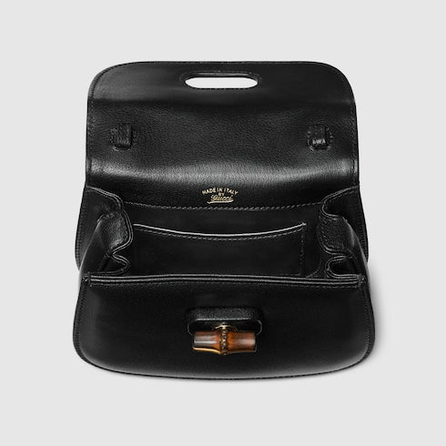 GG Bamboo 1947 mini bag in black leather
