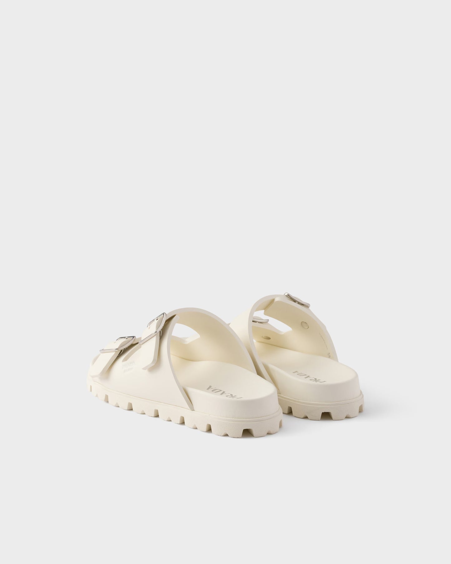 Ivory rubber slider sandals