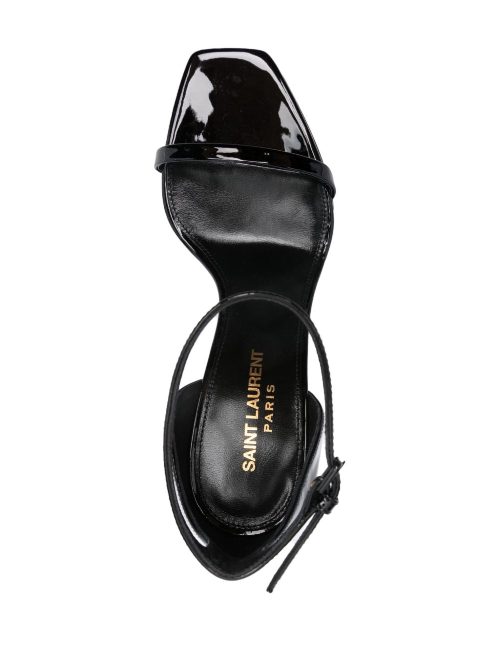 Opyum black calfskin leather 85mm heeled sandals with logo
