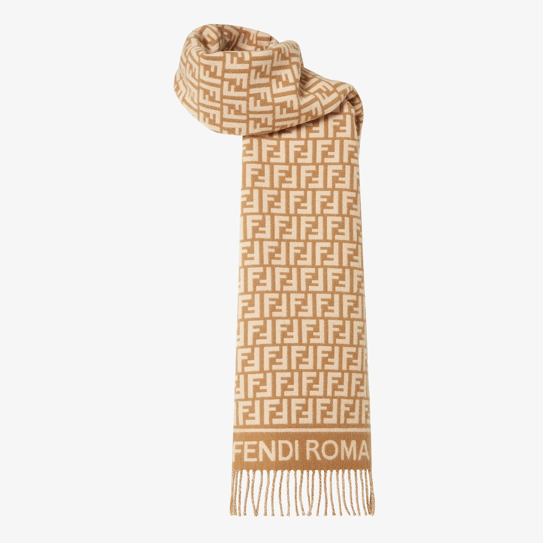 Women's camel wool and cashmere scarf