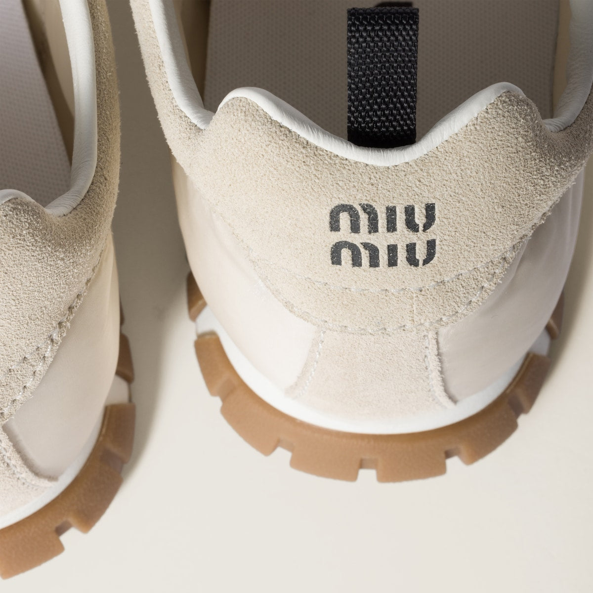 Ivory Tyre sneakers in technical fabric and suede