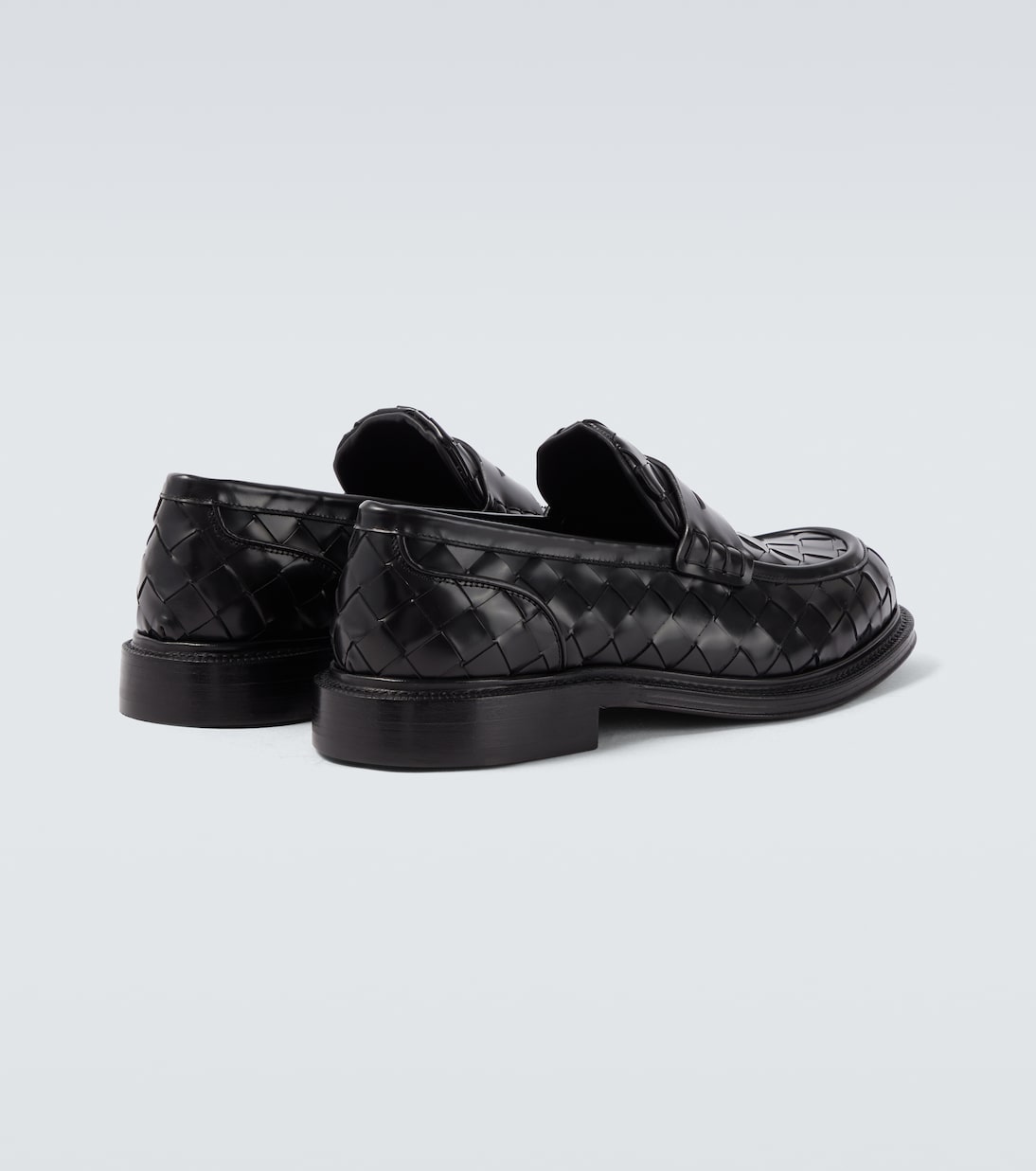 James Braided Black Leather Loafers