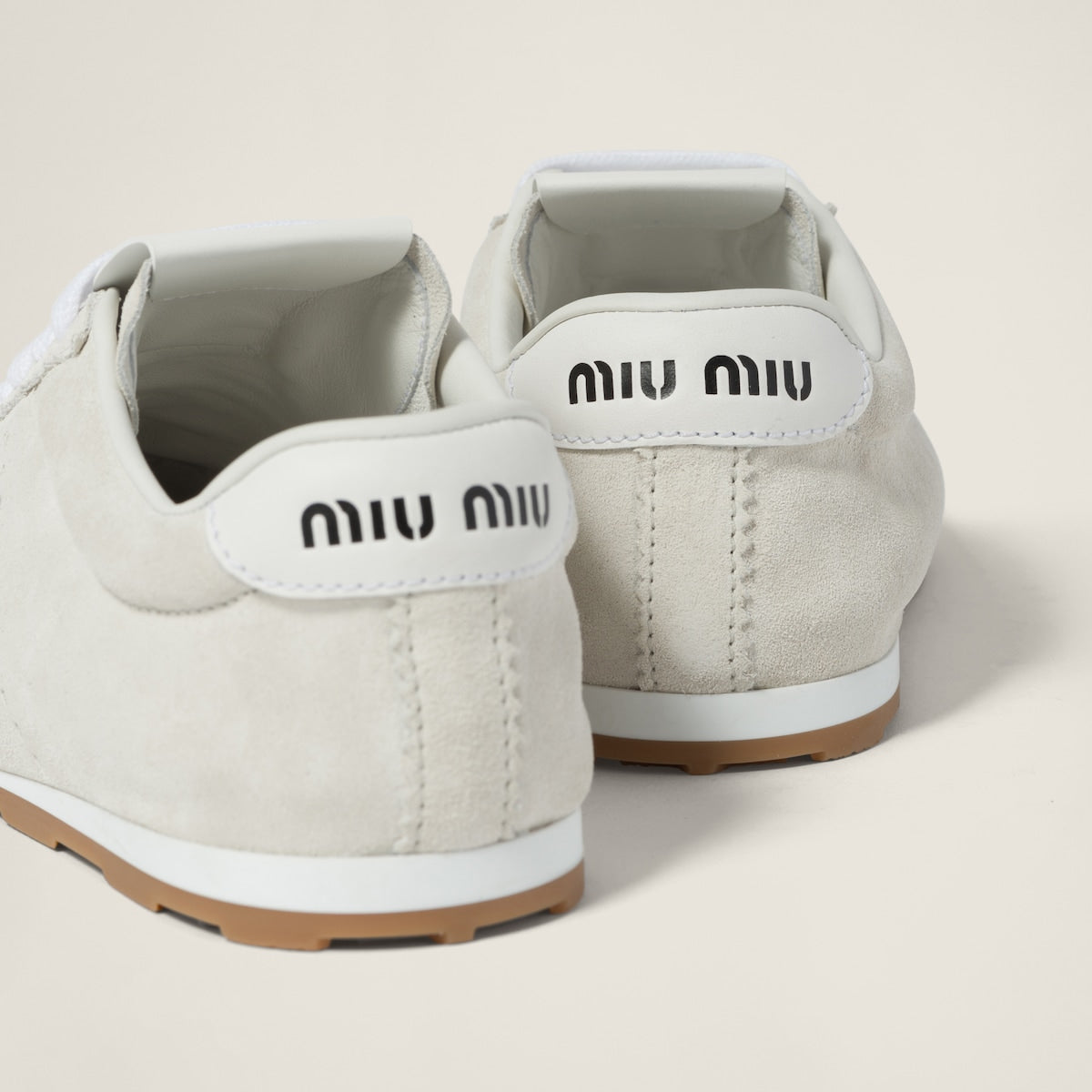 Plume white suede sneakers