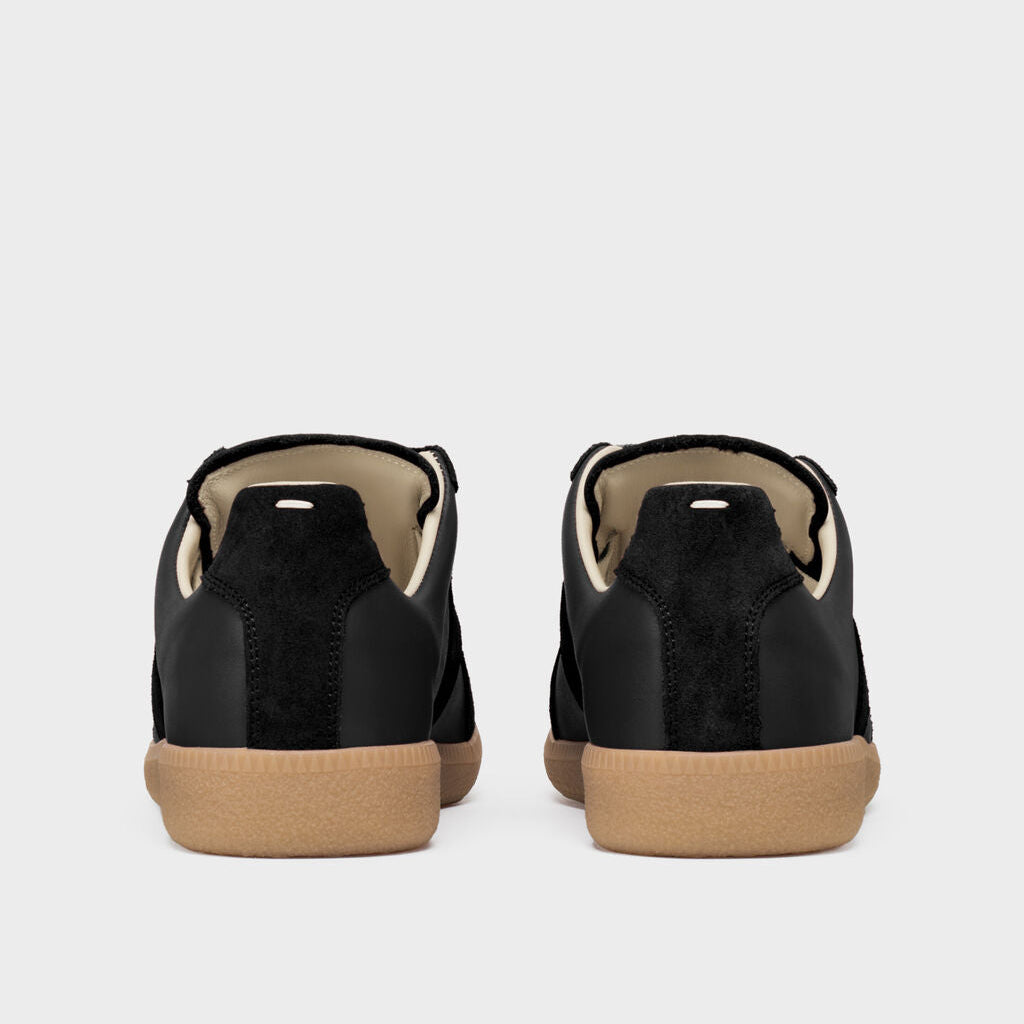 Replica Sneakers in nappa e suède con suola color miele