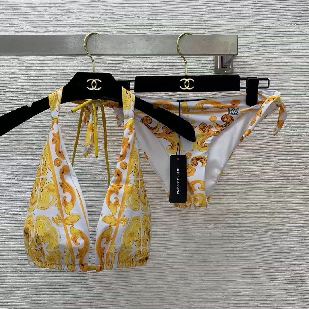 Bikini all'Americana con Stampa Barocco